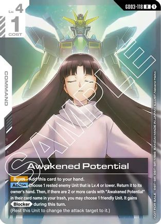 Awakened Potential (Store Tournament Participant Pack 03) (GD03-118) - Gundam Promotional Cards Holofoil
