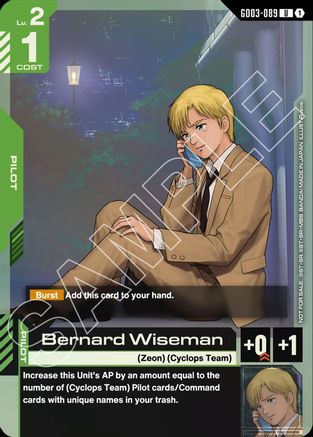 Bernard Wiseman (GD03 Release Event) (GD03-089) - Gundam Promotional Cards Holofoil