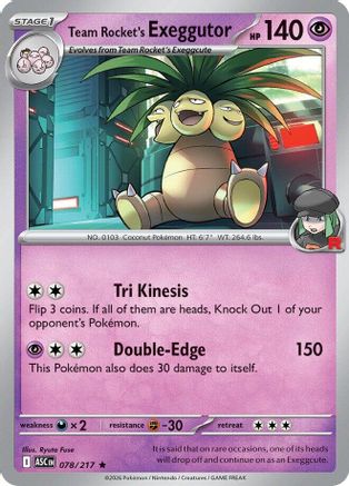 Team Rocket's  exeggutor 078 - ME Ascended Heroes Holofoil