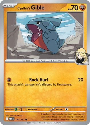 Cynthia's Gible 109 - ME Ascended Heroes