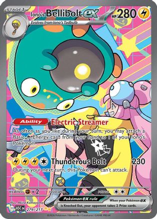 Iono's Bellibolt ex 279/217 - ME Ascended Heroes Holofoil