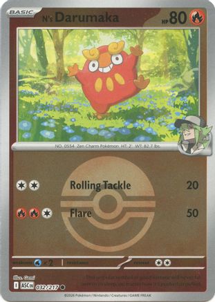 N's Darumaka (Poke Ball) 032 - ME Ascended Heroes Reverse Holofoil