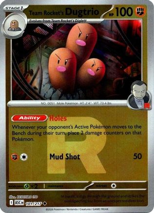 Team Rocket's Dugtrio (Team Rocket) 101/217 - ME Ascended Heroes Reverse Holofoil