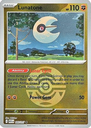 Lunatone (Dusk Ball) 105 - ME Ascended Heroes Reverse Holofoil