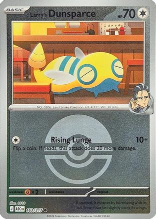 Larry's Dunsparce (Poke Ball) 163 - ME Ascended Heroes Reverse Holofoil