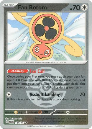 Fan Rotom (Dusk Ball) 171/217 - ME Ascended Heroes Reverse Holofoil