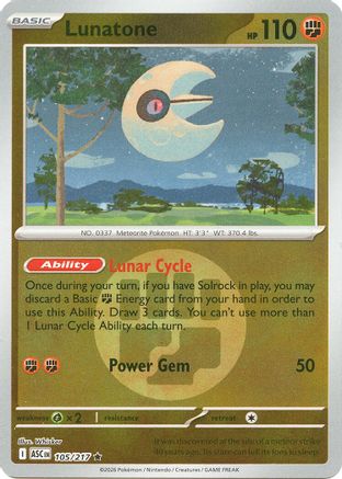 Lunatone (Energy Symbol Pattern) 105 - ME Ascended Heroes Reverse Holofoil