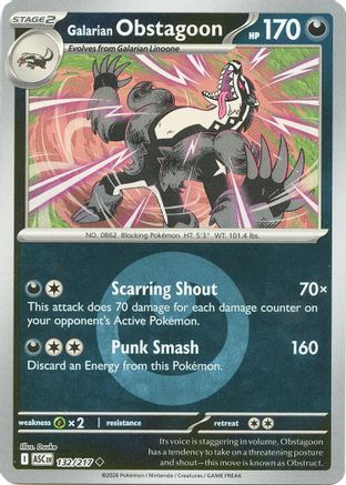Galarian Obstagoon (Energy Symbol Pattern) 132/217 - ME Ascended Heroes Reverse Holofoil
