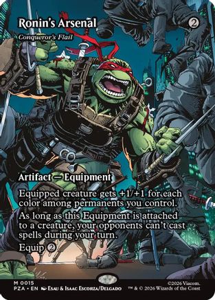 Ronin's Arsenal - Conqueror's Flail (Borderless) (PZA-015) - Teenage Mutant Ninja Turtles Eternal-Legal Foil