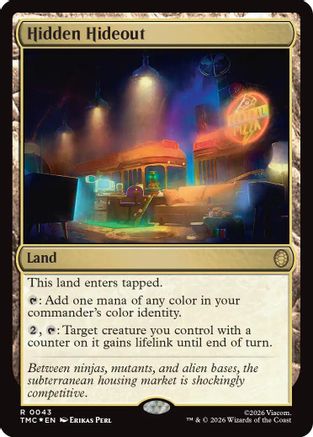 Hidden Hideout (Surge Foil) (TMC-043) - Commander: Teenage Mutant Ninja Turtles Foil