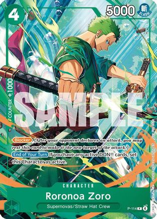 Roronoa Zoro (114) (P-114) - One Piece Promotion Cards Foil