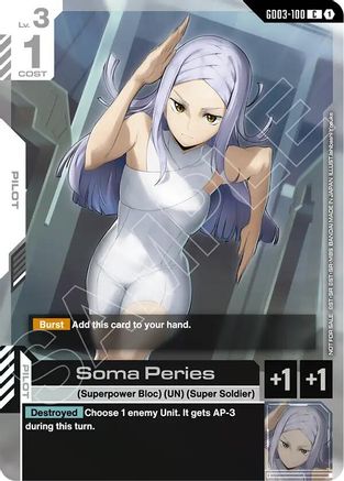 Soma Peries (WCS26-27 Participation Pack Vol.1) (GD03-100) - Gundam Promotional Cards Holofoil