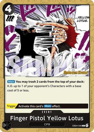 Finger Pistol Yellow Lotus (EB04-049) - Adventure on Kami's Island Release Event Cards