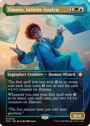 Zimone, Infinite Analyst (Borderless) (SOC-010) - Commander: Secrets of Strixhaven