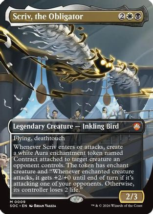 Scriv, the Obligator (Borderless) (SOC-009) - Commander: Secrets of Strixhaven