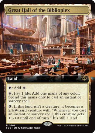 Great Hall of the Biblioplex (Extended Art) (SOS-361) - Secrets of Strixhaven Foil
