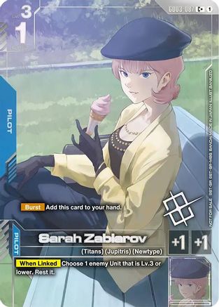 Sarah Zabiarov (Store Tournament Winner Pack 04) (GD03-087) - Gundam Promotional Cards Holofoil