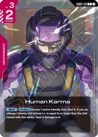 Human Karma (Store Tournament Participant Pack 04) (GD03-113) - Gundam Promotional Cards Holofoil