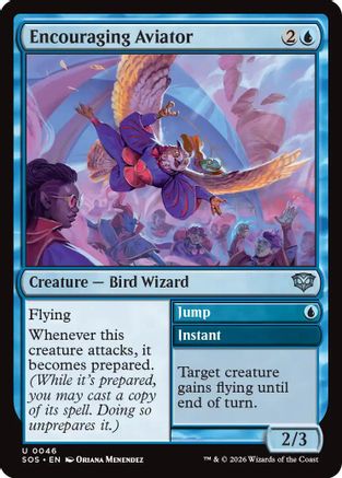 Encouraging Aviator (SOS-046) - Secrets of Strixhaven Foil