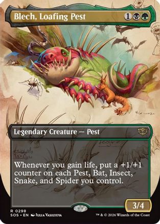 Blech, Loafing Pest (Borderless) (SOS-298) - Secrets of Strixhaven Foil