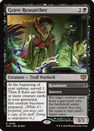 Grave Researcher (PPSOS-085) - Promo Pack: Secrets of Strixhaven Foil