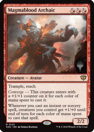 Magmablood Archaic (PPSOS-123) - Promo Pack: Secrets of Strixhaven Foil
