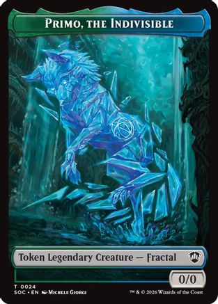 Primo, The Indivisble // Treasure Double-Sided Token (SOC-24 // 12) - Commander: Secrets of Strixhaven