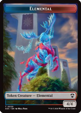 Elemental (0020) // Manifest Double-Sided Token (SOC-20 // 30) - Commander: Secrets of Strixhaven