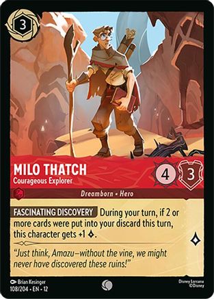 Milo Thatch - Courageous Explorer (108/204) - Wilds Unknown Cold Foil
