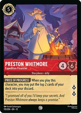 Preston Whitmore - Expedition Financier (110/204) - Wilds Unknown Cold Foil