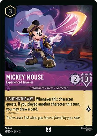 Mickey Mouse - Experienced Traveler (52/204) - Wilds Unknown Cold Foil