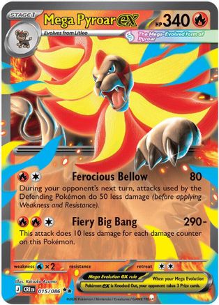 Mega Pyroar ex 015/086 - ME04 Chaos Rising Holofoil