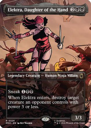 Elektra, Daughter of the Hand (Borderless) (MSH-326) - Marvel Super Heroes Foil