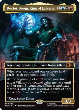 Doctor Doom, King of Latveria (Borderless) (MSC-006) - Commander: Marvel Super Heroes