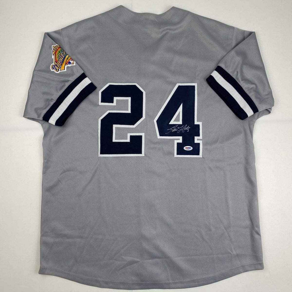 Autographed/Signed Tino Martinez New York Grey Baseball Jersey PSA/DNA COA