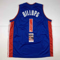 Autographed/Signed Chauncey Billups Detroit Blue Basketball Jersey JSA COA