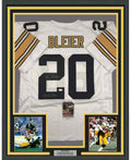 Framed Autographed/Signed Rocky Bleier 4x SB Champ 35x39 Pittsburgh White Football Jersey JSA COA