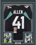 Framed Autographed/Signed Josh Allen 35x39 Jacksonville Black Football Jersey JSA COA
