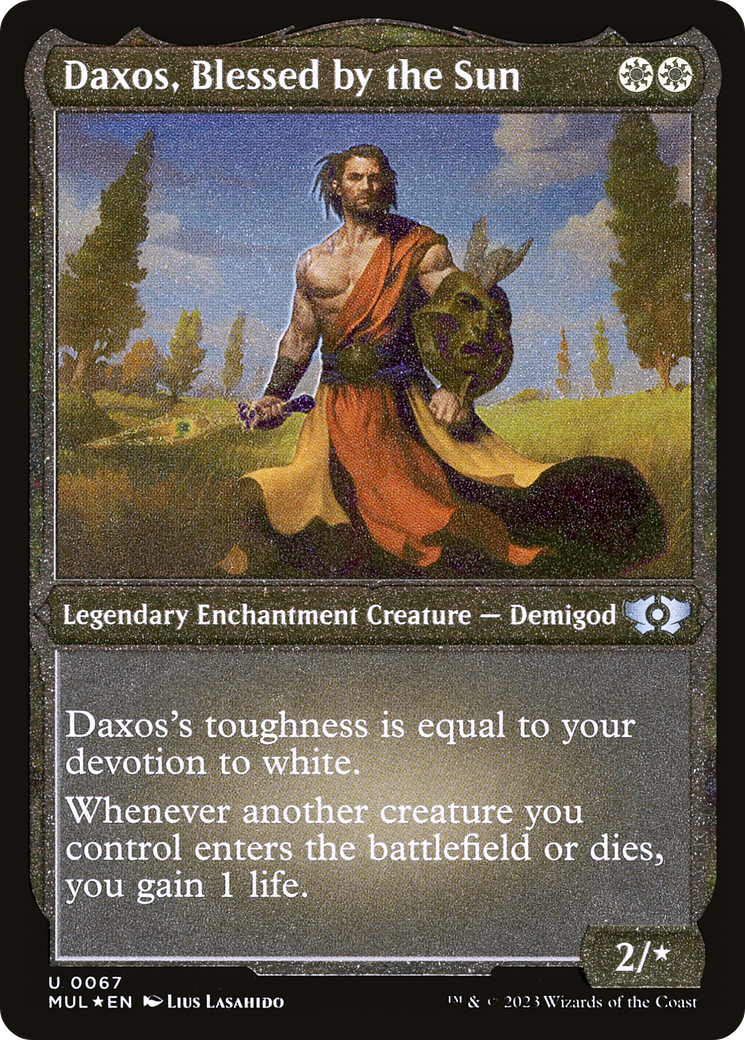 Daxos, Blessed by the Sun (Foil Etched) (MUL-067) - Multiverse Legends: (enchantment) Foil
