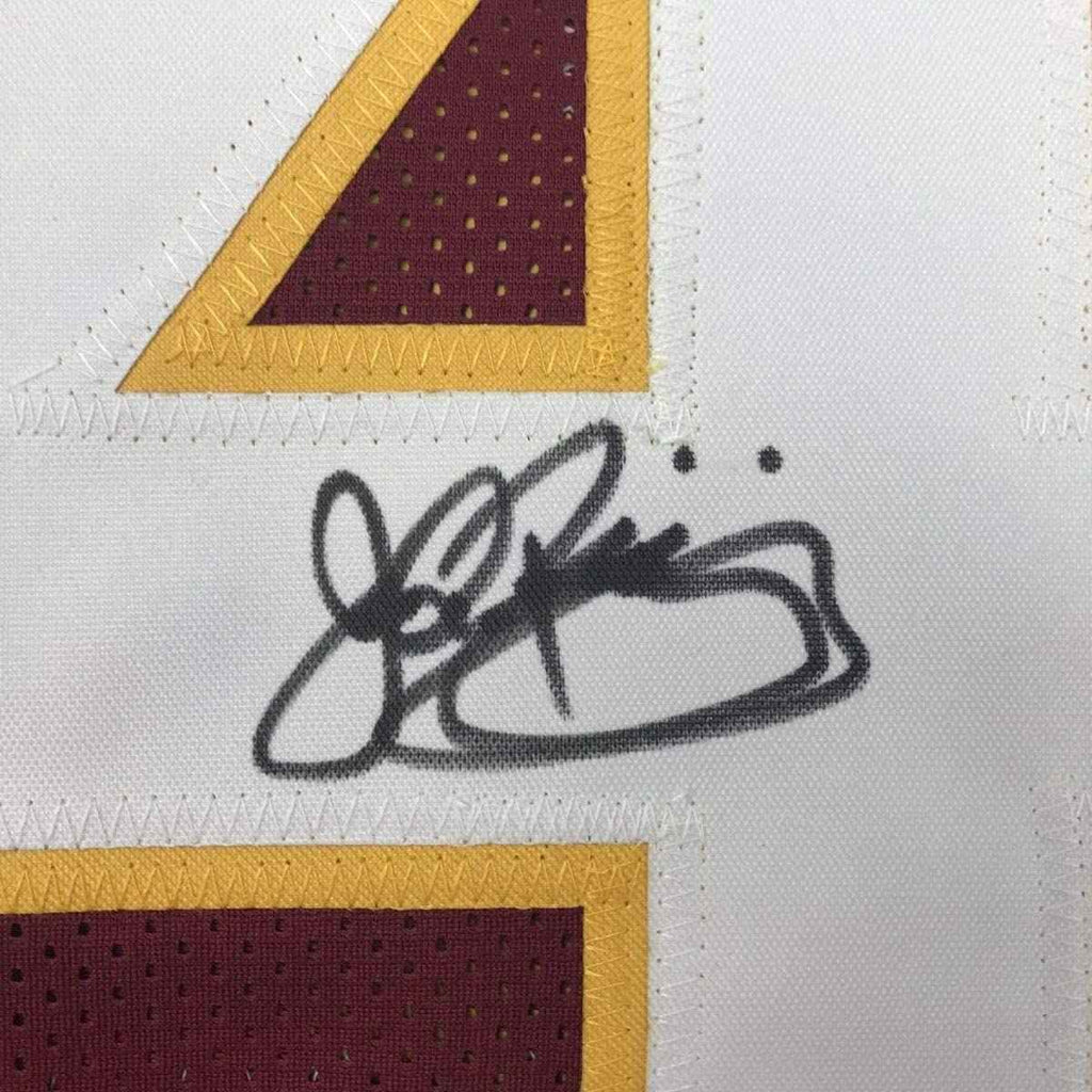 Framed Autographed/Signed John Riggins 35x39 Washington Burgundy Football Jersey JSA COA