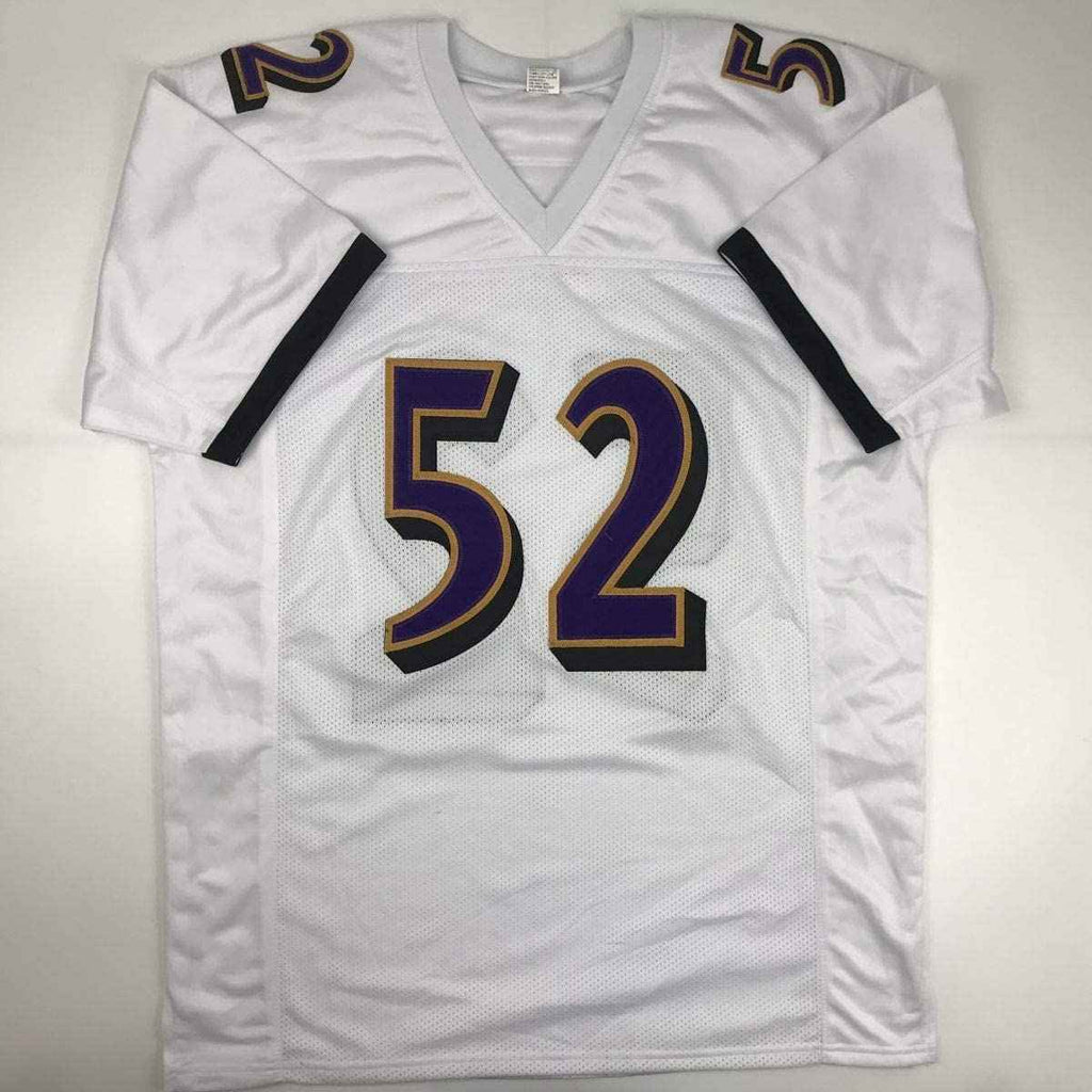 Autographed/Signed Ray Lewis Baltimore White Football Jersey JSA COA