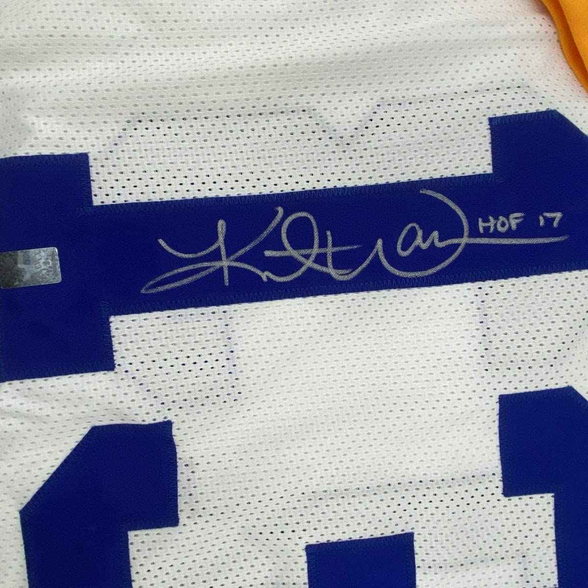 Framed Autographed/Signed Kurt Warner 35x39 St. Louis White Football Jersey GTSM COA