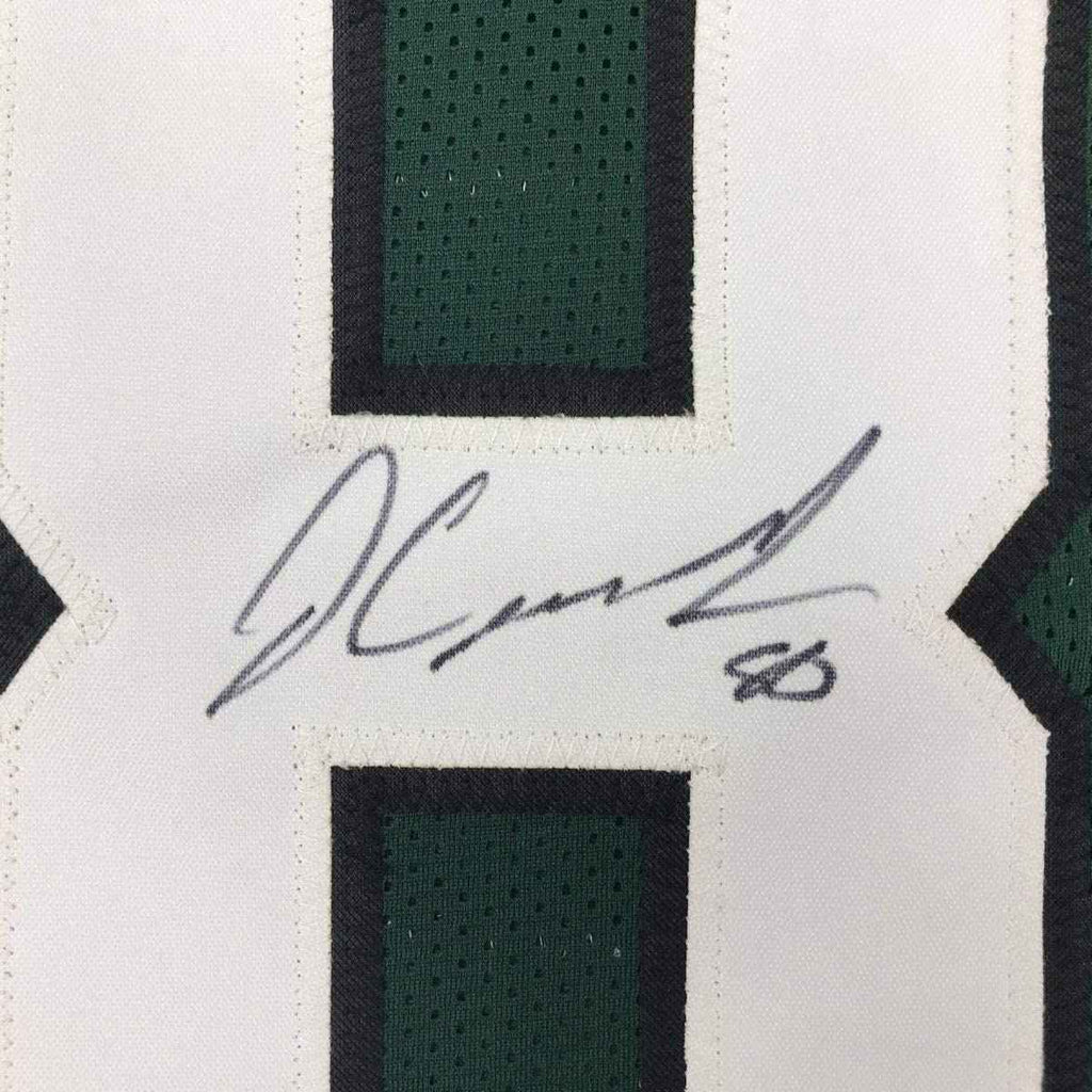 Framed Autographed/Signed Jamison Crowder 35x39 New York Green Football Jersey JSA COA