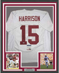 Framed Autographed/Signed Ronnie Harrison 35x39 Alabama White College Football Jersey PSA/DNA COA