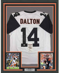Framed Autographed/Signed Andy Dalton 35x39 Cincinnati Color Rush Football Jersey JSA COA