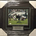 Framed Autographed/Signed Jordan Hicks Tony Romo Hit Philadelphia Eagles 8x10 Football Photo JSA COA