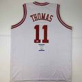 Autographed/Signed Isiah Thomas Indiana White Basketball Jersey Beckett BAS COA