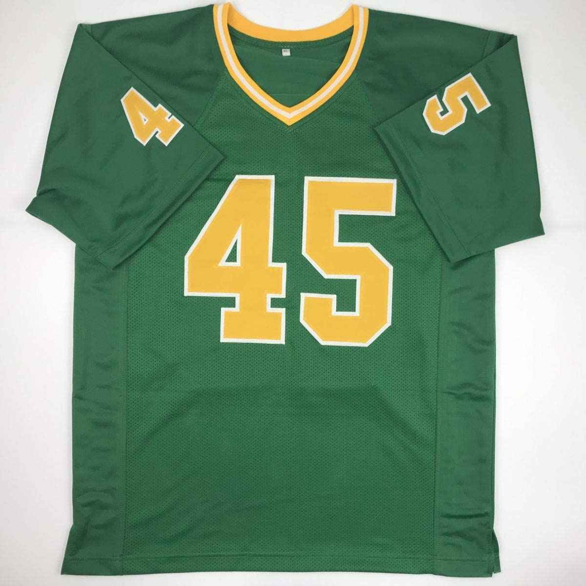 Autographed/Signed Rudy Ruettiger Notre Dame Green Rudy College Football Jersey JSA COA