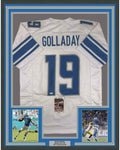 Framed Autographed/Signed Kenny Golladay 35x39 Detroit White Football Jersey JSA COA