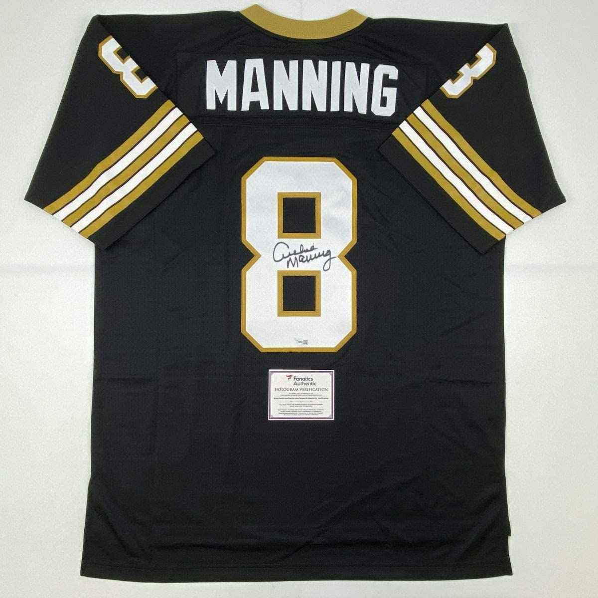 Autographed/Signed Archie Manning New Orleans Saints Authentic Mitchell & Ness Black Football Jersey Fanatics COA